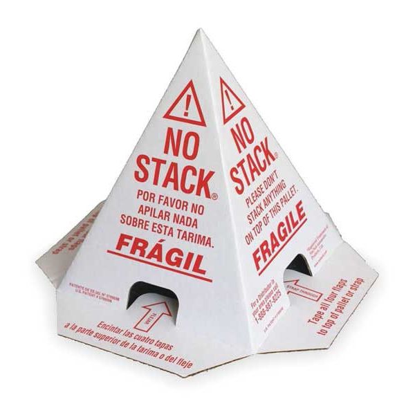 8 X 8 X 10" Pallet Cones - No Stack, Red/White, Tri-Lingual, 50/Case