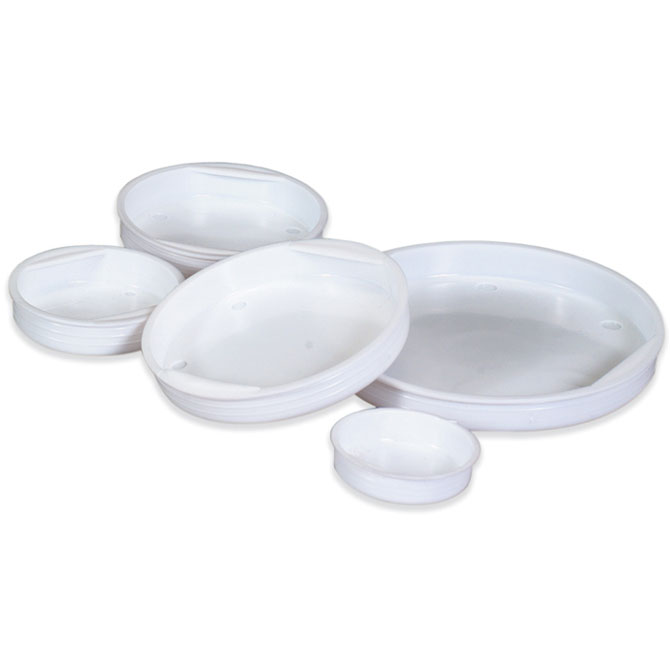 4" Plastic White Tube End Caps / Plugs, 600/Case