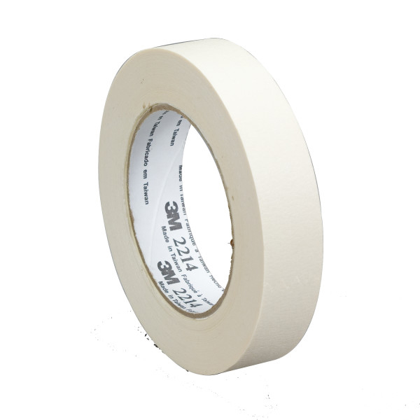 3M 2214 Masking Tape - 1" X 60 Yds., Beige, 36 Rolls/Case