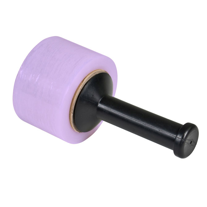 Narrow Width Stretch Film - 2", 120 Gauge, 700 FT., Purple, High Cling, 24 Rolls/Case, + 1 Free Handle