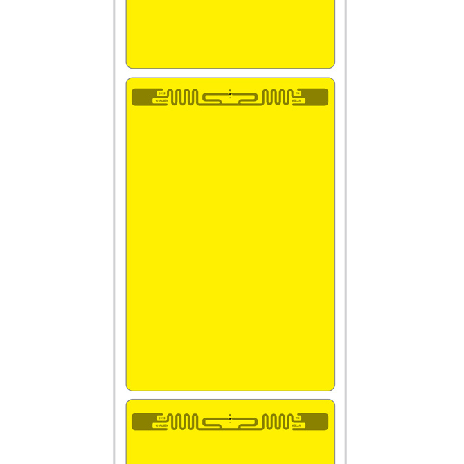 4 X 6" Thermal Rfid Labels - Aln-9840/9740, Yellow, 500/Roll, 8 Rolls/Case
