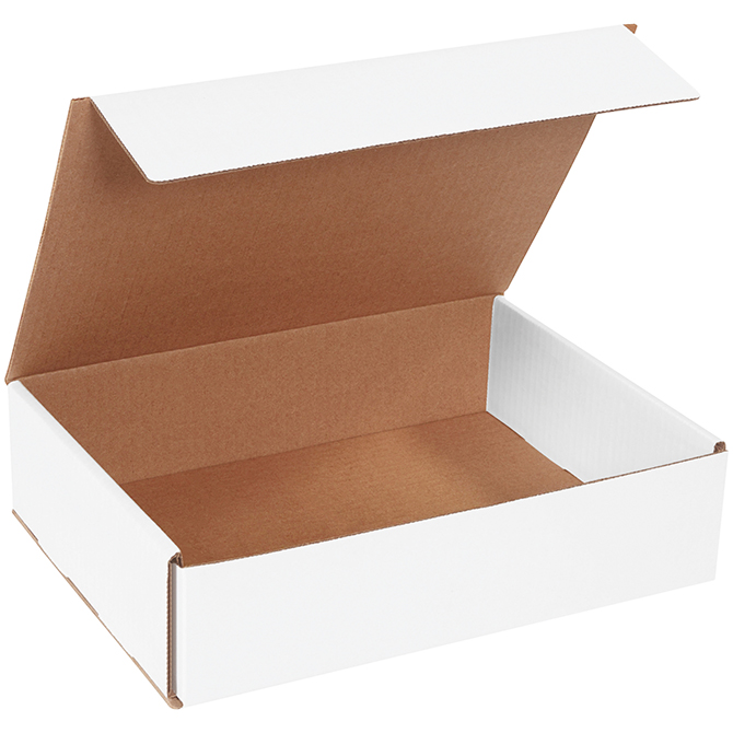 12 X 9 X 3" White Corrugated Mailer, 50 Mailers/Bundle