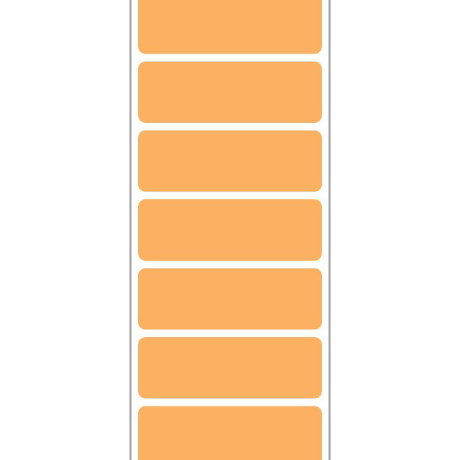 3 X 1" Direct Thermal Labels - Pms 150 Orange, 5500/Roll, 8 Rolls/Case