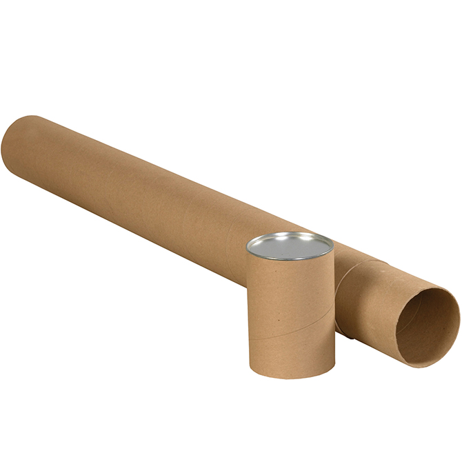 3 X 48", .125" Thick, Kraft, Premium Telescoping Tubes With Caps, 24/Case
