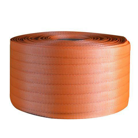 1.25 X 2250 FT. Poly Woven Cord Strapping - Orange, 3285 LB. Brk. Str., 105WAAR, Aar