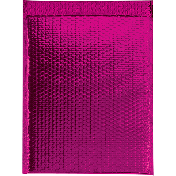 13 X 17.5" Bubble-Lined Glamour Bubble Mailers, Metallic Pink, 100/Case