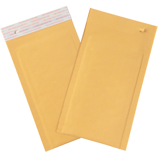 #0 - 6 X 10" Self-Seal Bubble-Lined Mailers W/Tear Strip, Kraft, 250/Case