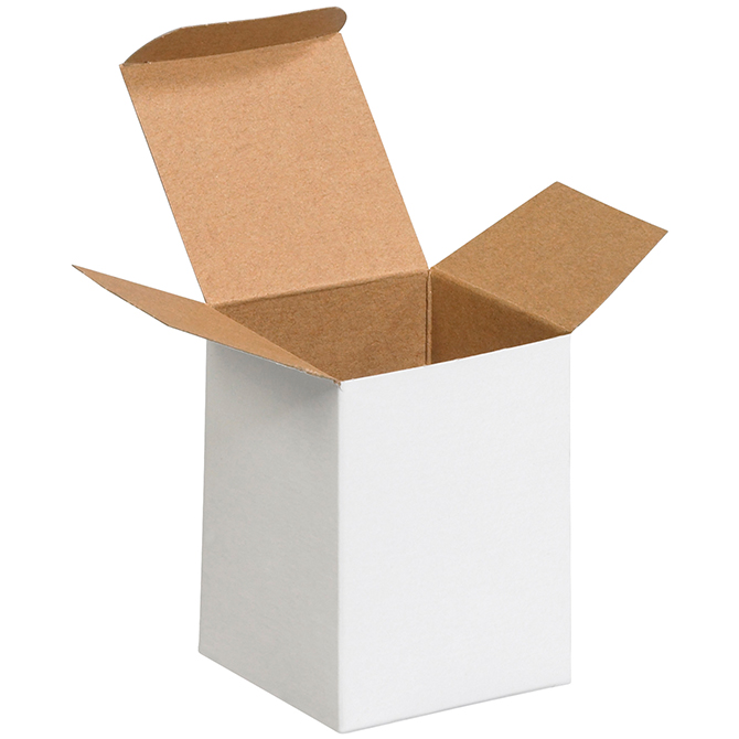 3 X 3 X 4" - .024" Thick Chipboard Box, White, 500/Case
