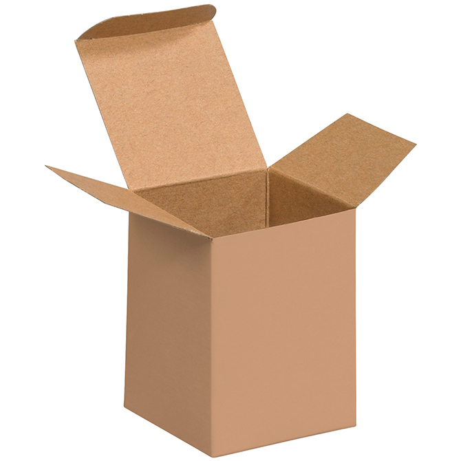 3 X 3 X 4" - .024" Thick Chipboard Box, Kraft, 250/Case