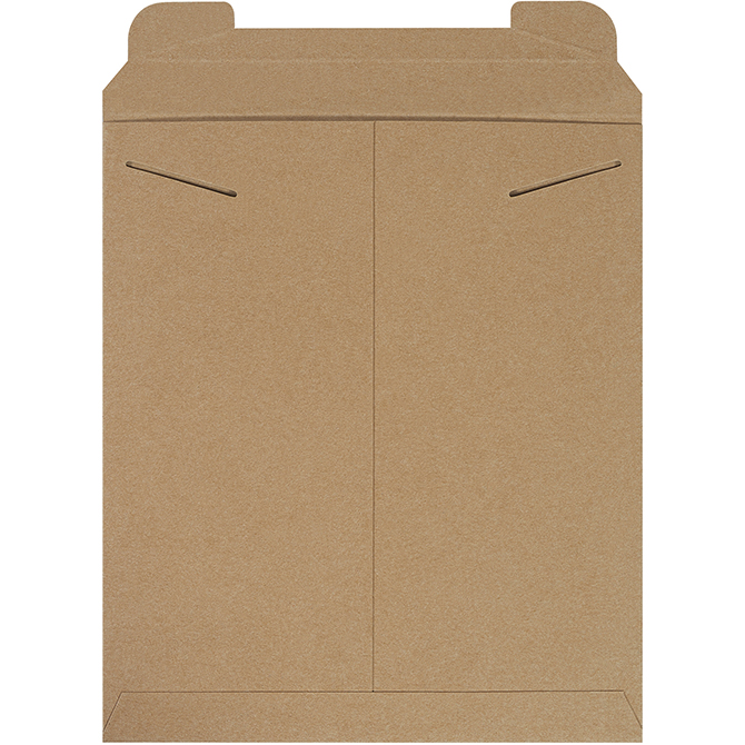 12.75 X 15" Tab Locking Rigid Flat Mailer, Kraft, 100/Case