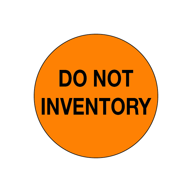 2" Diameter - Round Do Not Inventory Labels, Orange With Black Print, 500/Roll