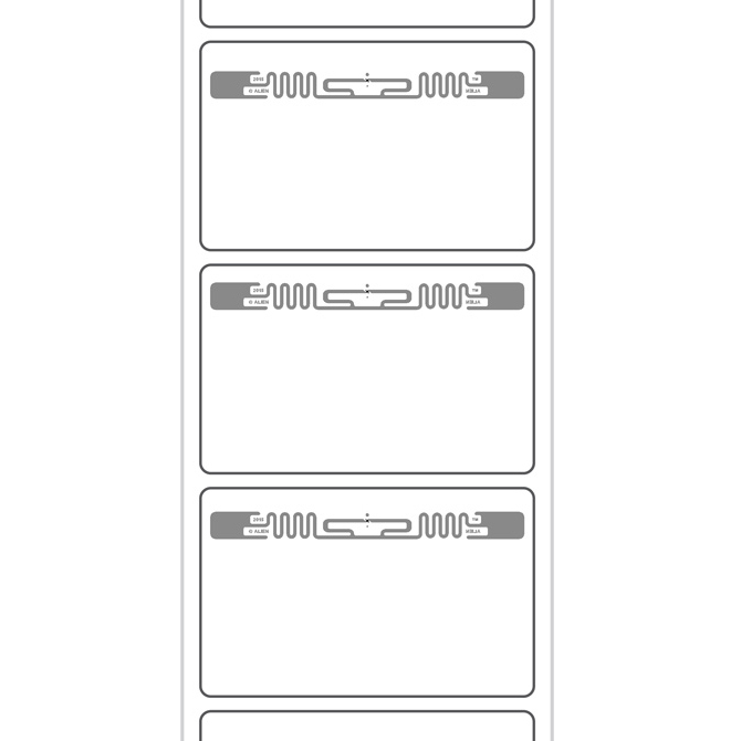 4 X 2.5" Thermal Rfid Labels - Aln-9840/9740, White, 1500/Roll, 8 Rolls/Case