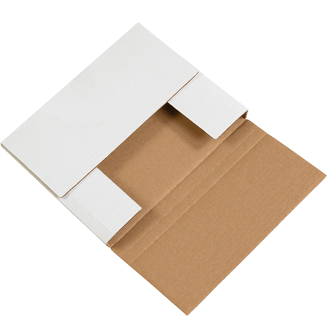 10.25 X 8.25 X 1.25" White Easy-Fold Mailer, 50 Mailers/Bundle