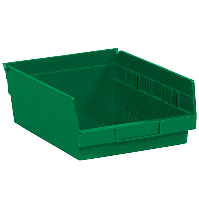 11.625 X 8.375 X 4" Plastic Shelf Bin Boxes, Green, 20/Case