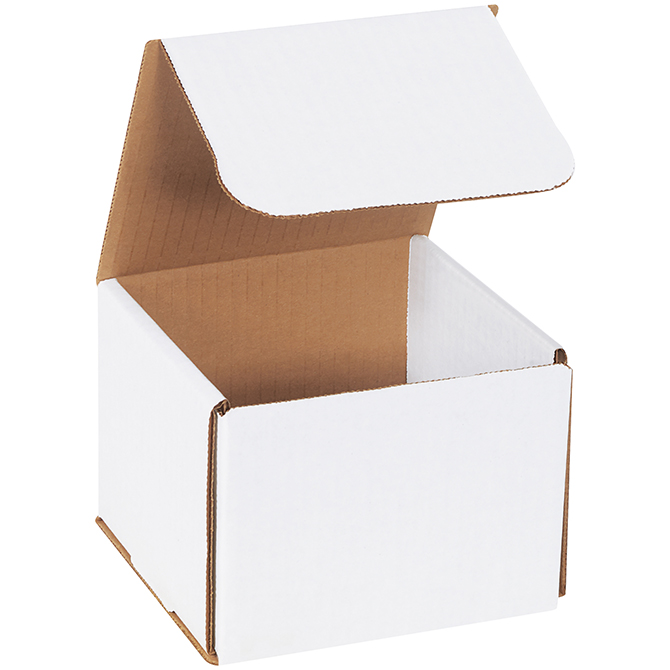 5 X 5 X 4" White Corrugated Mailer, 50 Mailers/Bundle