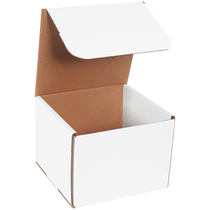 8 X 8 X 6" White Corrugated Mailer, 50 Mailers/Bundle
