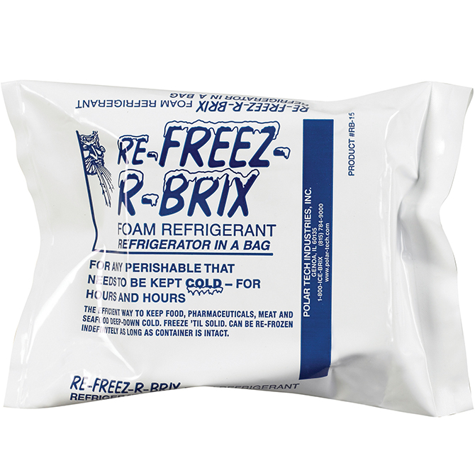 4.5 X 4 X 1.5" - 15 OZ. Re-Freez-R-Brix&trade; Cold Bricks, 12 Each/Case