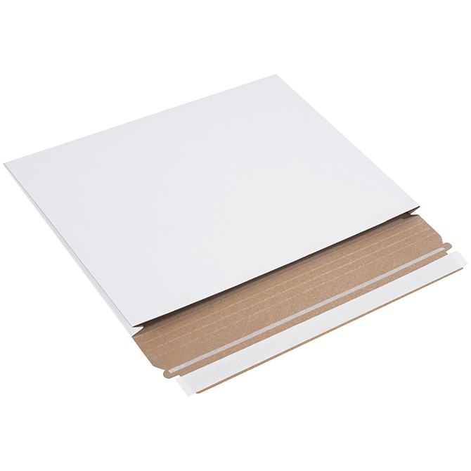 12.5 X 9.5 X 1" Gusseted Flat Mailers, White, 100/Case