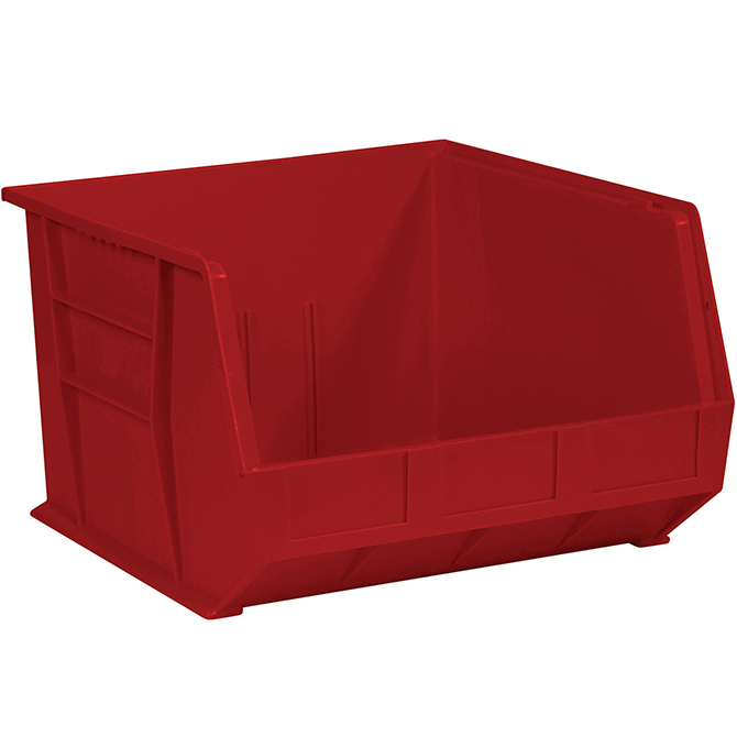 18 X 16.5 X 11" Plastic Stack & Hang Bin Boxes, Red, 3/Case