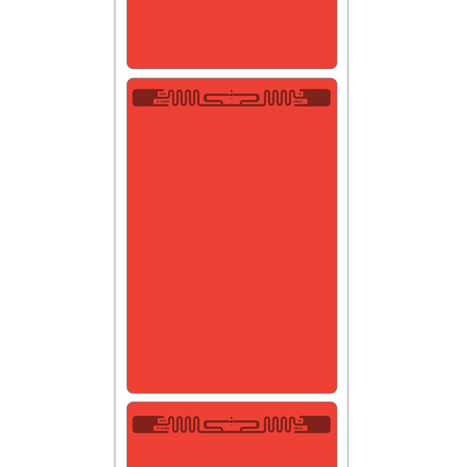 4 X 6" Thermal Rfid Labels - Aln-9840/9740, Red, 500/Roll, 8 Rolls/Case