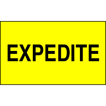 3 X 5" - Expedite Labels, Yellow With Black Print, 500/Roll