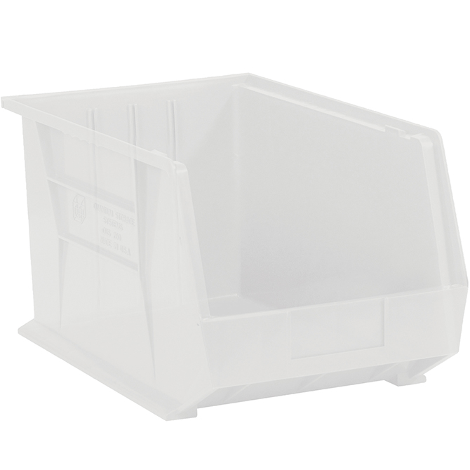 10.75 X 8.25 X 7" Plastic Stack & Hang Bin Boxes, Clear, 6/Case