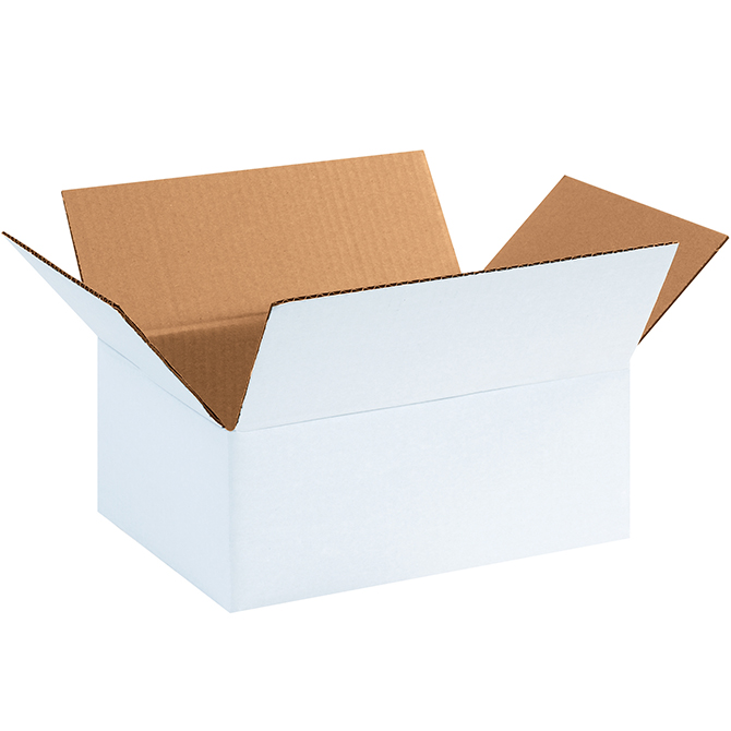 11.75 X 8.75 X 4.75" ECT-32 RSC Corrugated Box, White, 25 Boxes/Bundle