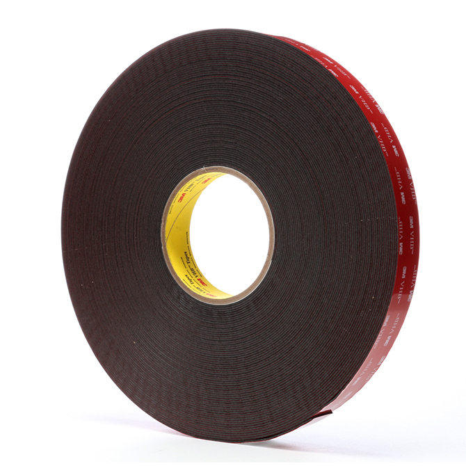 3M 5952 Vhb Foam Tape - 1/2" X 36 Yds., 45 MIL, Black, 18 Rolls/Case