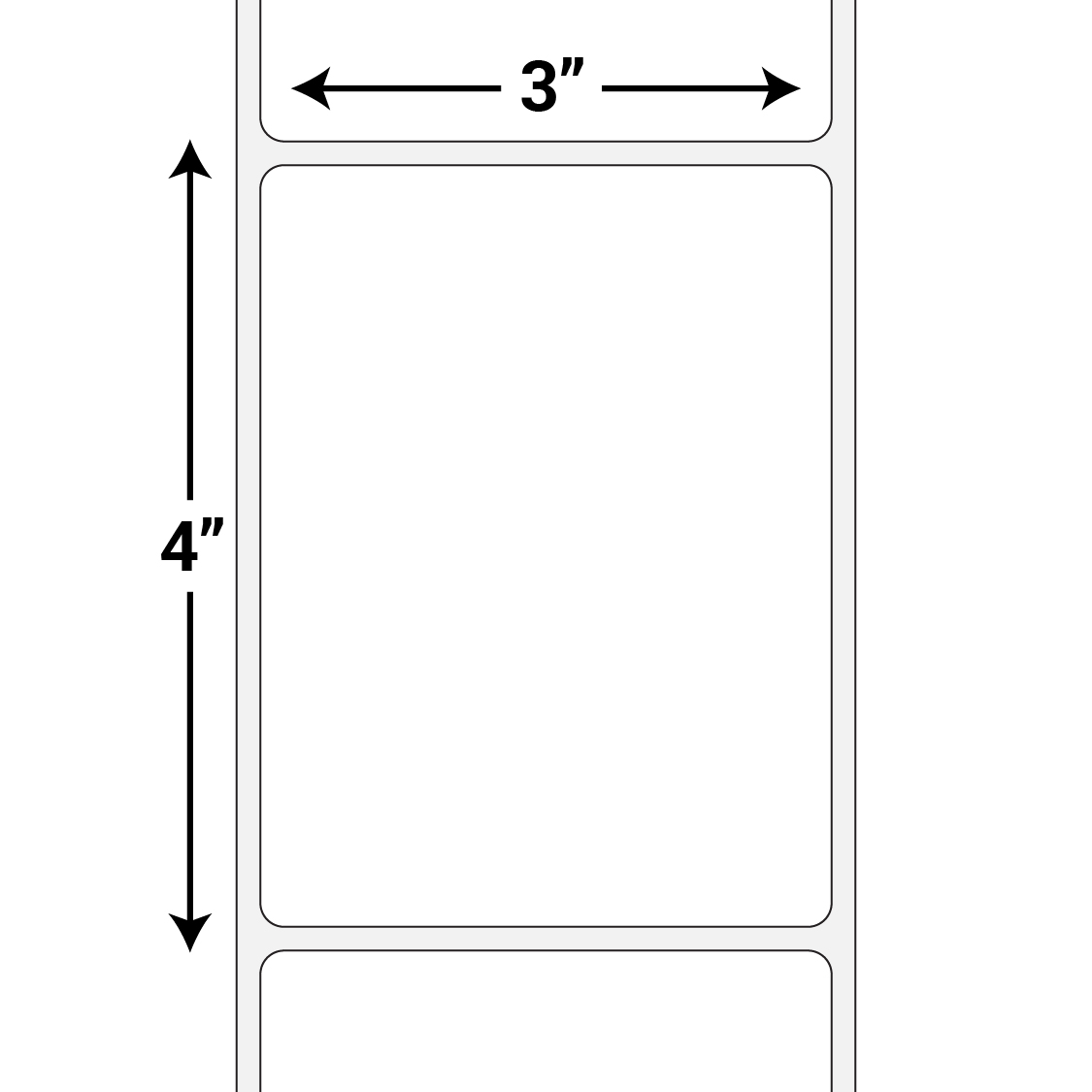 3 X 4" High Gloss Paper Inkjet Labels, 1000 Labels/Roll