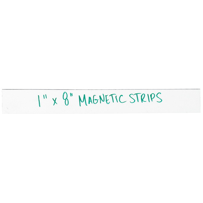 1 X 8" Warehouse Labels - Magnetic Strips, White, 25/Case