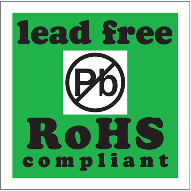 2" X 2" - "Lead Free RoHs Compliant" Labels, 500/Roll