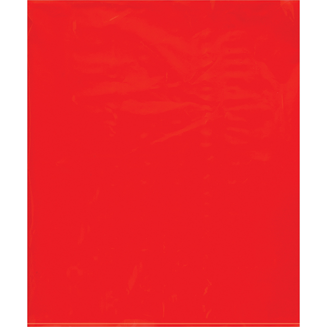 15 X 18" - 2 MIL Flat Poly Bags, Red, 1000/Case