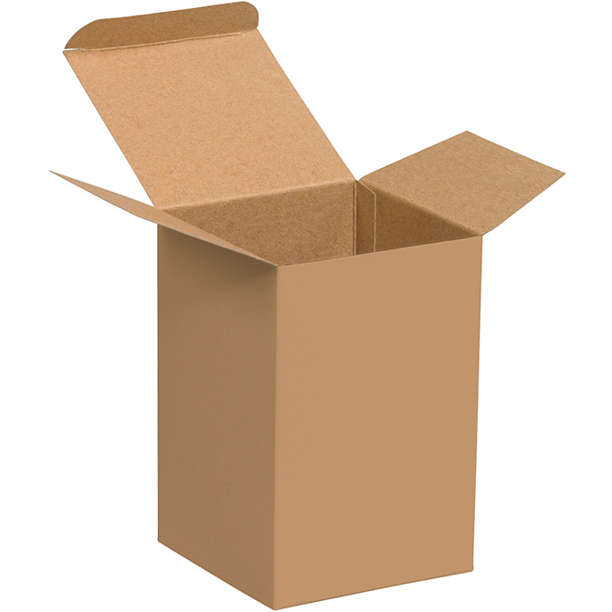 4 X 4 X 6" - .024" Thick Chipboard Box, Kraft, 250/Case