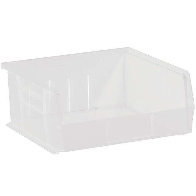 10.875 X 11 X 5" Plastic Stack & Hang Bin Boxes, Clear, 6/Case