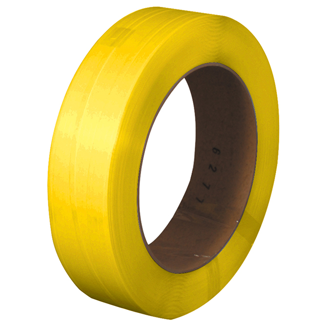 Signode LB 212 2X1848 Polypropylene Strapping - 1/4" X 24000 FT., .012", 150 LB., Yellow, 8 X 8" Core