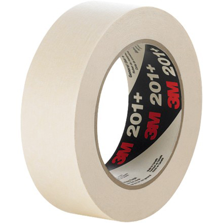 3M 201+ Masking Tape - 1" X 60 Yds., Beige, 36 Rolls/Case