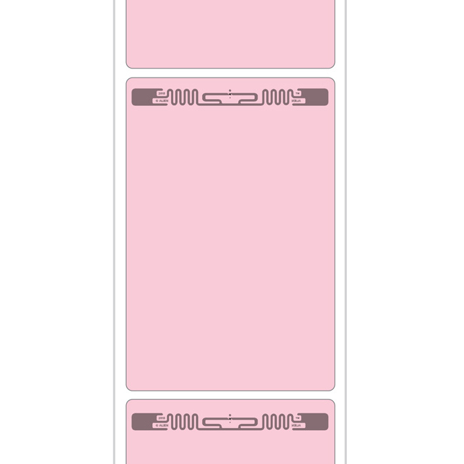 4 X 6" Thermal Rfid Labels - Aln-9840/9740, Pink, 500/Roll, 8 Rolls/Case