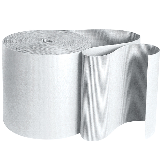 48" X 250 FT. Corrugated Roll, White, B Flute