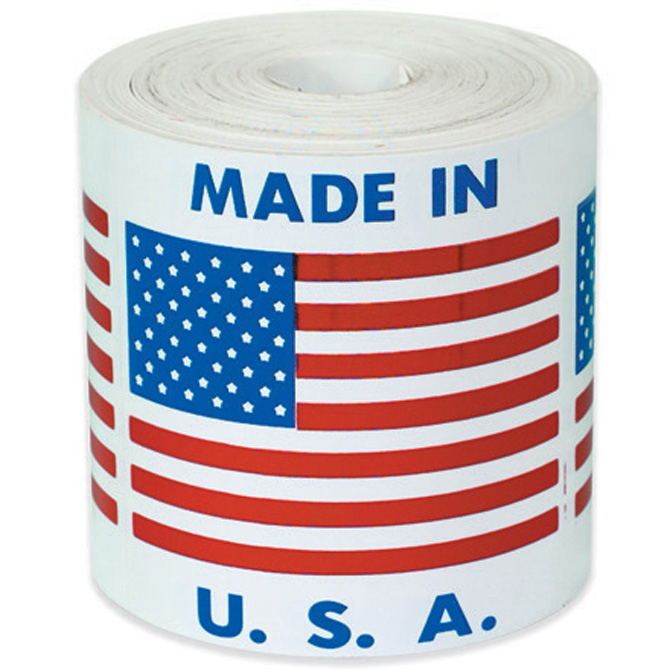 2" X 2" - "Made IN U.S.A." Labels, 500/Roll
