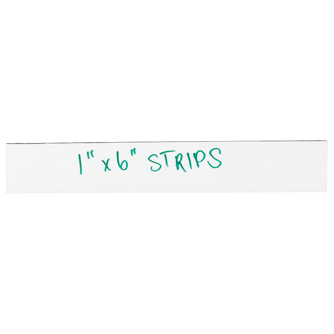 1 X 6" Warehouse Labels - Magnetic Strips, White, 25/Case