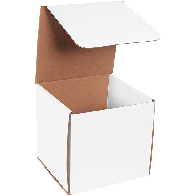 8 X 8 X 8" White Corrugated Mailer, 50 Mailers/Bundle