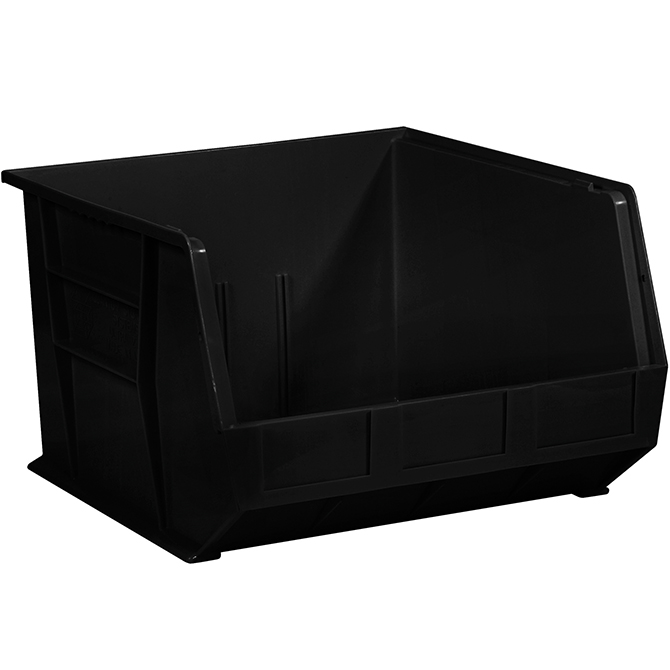 18 X 16.5 X 11" Plastic Stack & Hang Bin Boxes, Black, 3/Case