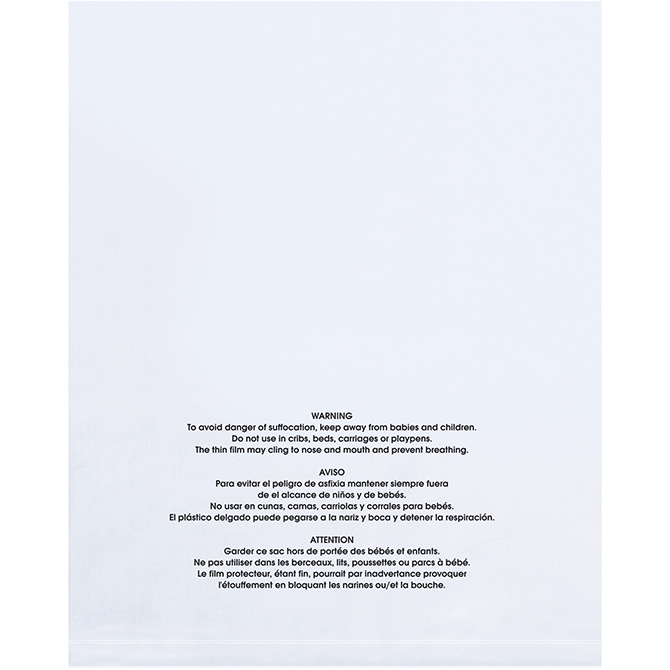 10 X 15" - 2 MIL Suffocation Warning Bags, 1000 Each/Case