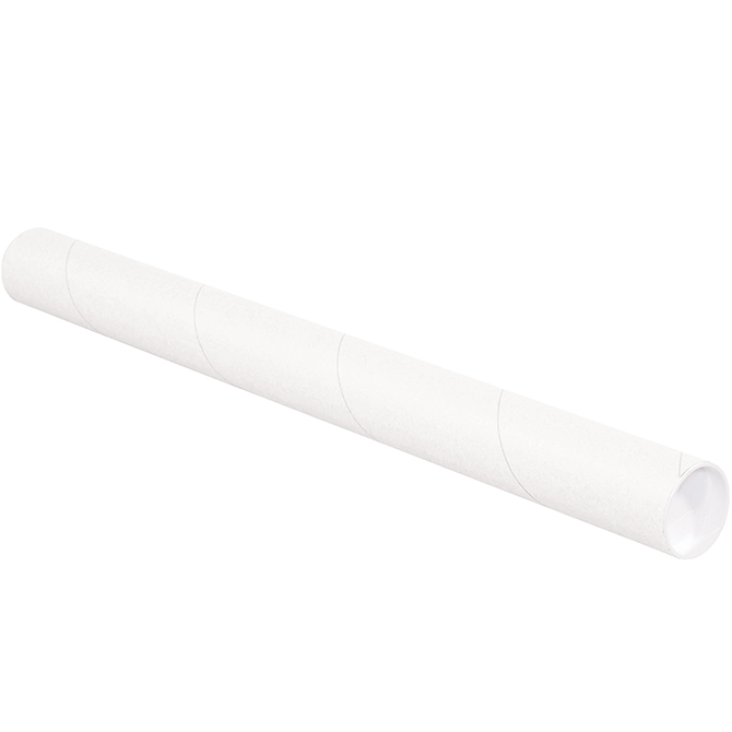 2.5 X 15", .060" Thick, White, Mailing Tubes With