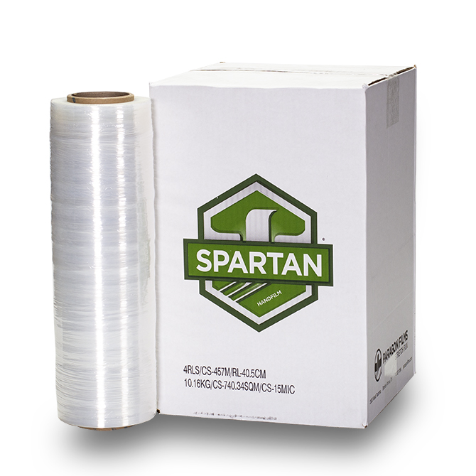 Paragon Spartan SH.15405 Hand Stretch Film - 16", 59 Gauge, 1500 FT., Cast, 4 Rolls/Case, 24 Cases/Skid