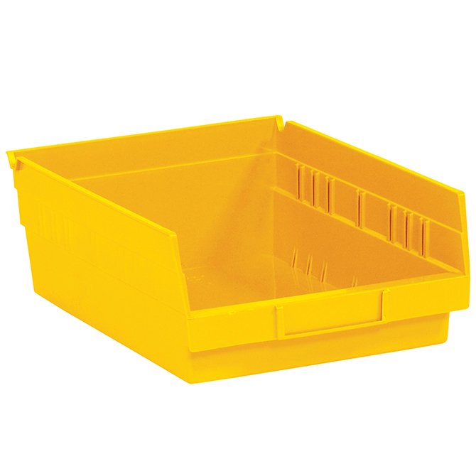 11.625 X 8.375 X 4" Plastic Shelf Bin Boxes, Yellow, 20/Case