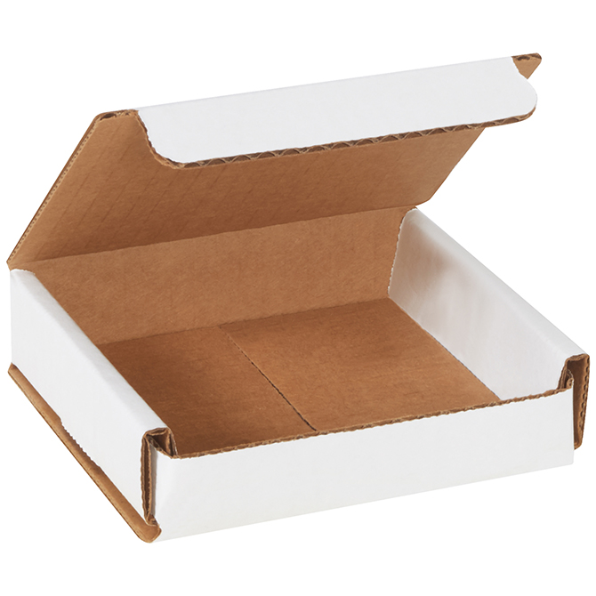 4 X 4 X 1" White Corrugated Mailer, 50 Mailers/Bundle