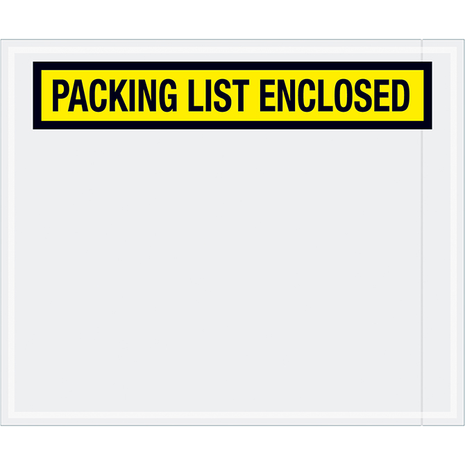 Packing List Envelopes - 10 X 12", Yellow, "Packing List Enclosed", 500/Case