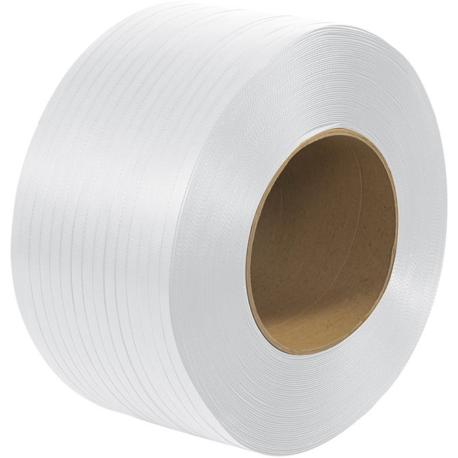 Polypropylene Strapping - 1/2" X 9900 FT., .023", 350 LB., White, 8 X 8" Core