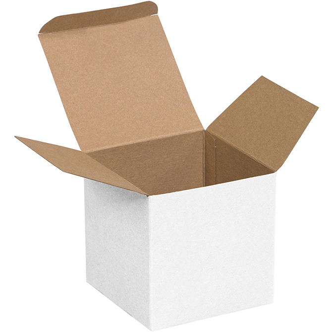 3 X 3 X 3" - .024" Thick Chipboard Box, White, 250/Case
